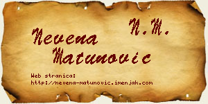 Nevena Matunović vizit kartica